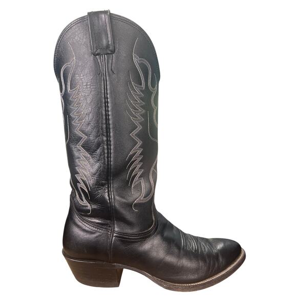 Vintage Nocona Men’s Black Leather Western Cowboy Boots Size US 8 D main image 6